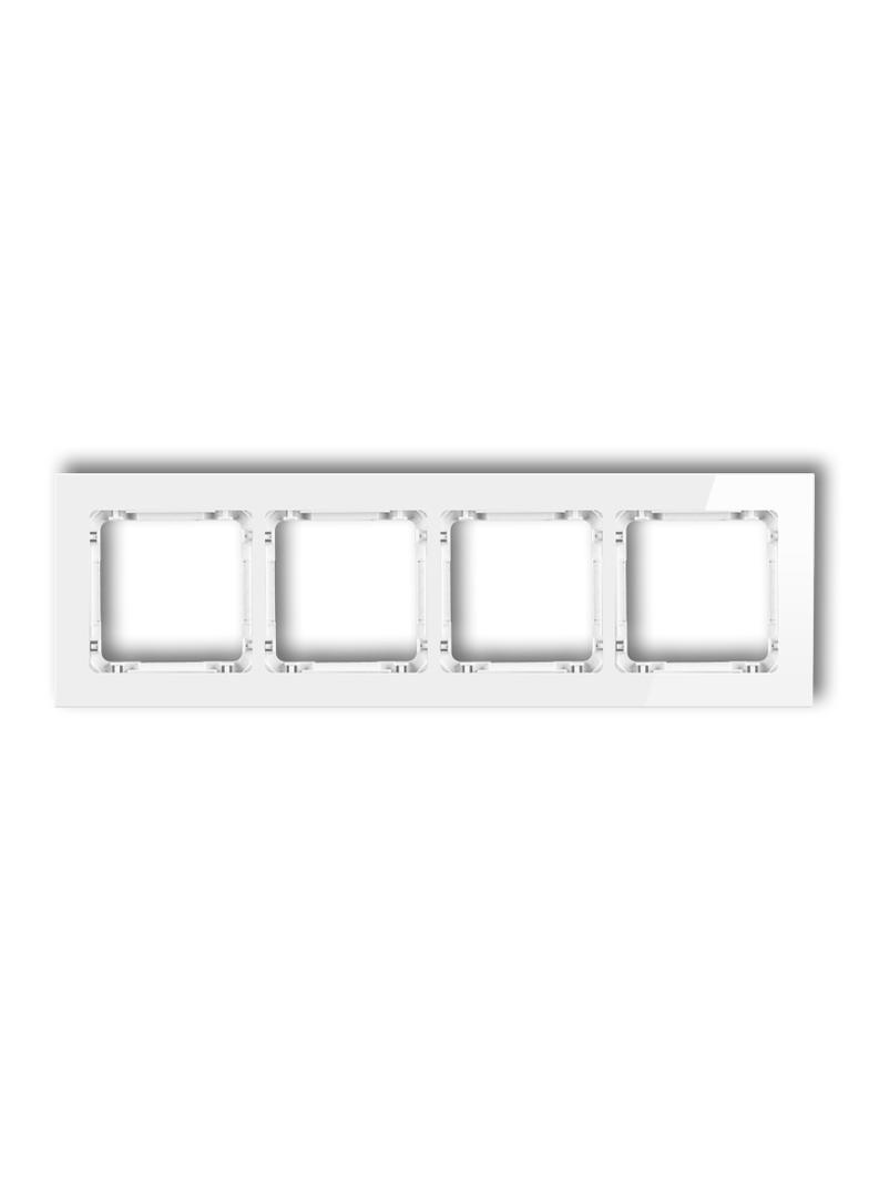 DECO Ramka uniwersalna poczwórna - szkło (ramka: biała; spód: biały)