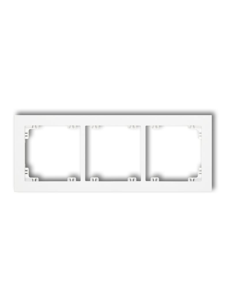 DECO Ramka uniwersalna potrójna z tworzywa biały mat