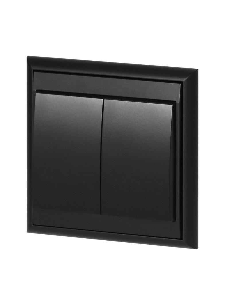 Łącznik podtynkowy świecznikowy Luna, 10A, 250V, WP-2L, czarny