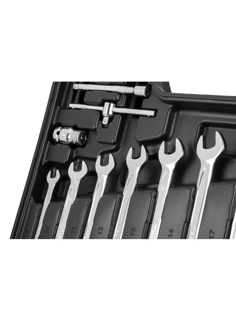 Klucze nasadowe 1/2", 1/4" , zestaw 82 szt., CrV