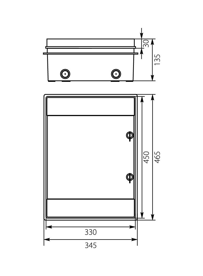 Rozdzielnica hermetyczna natynkowa 2x12 Z-amkiem podtynkowa IP65 RHp-24/Z-6.241 OPATÓWEK