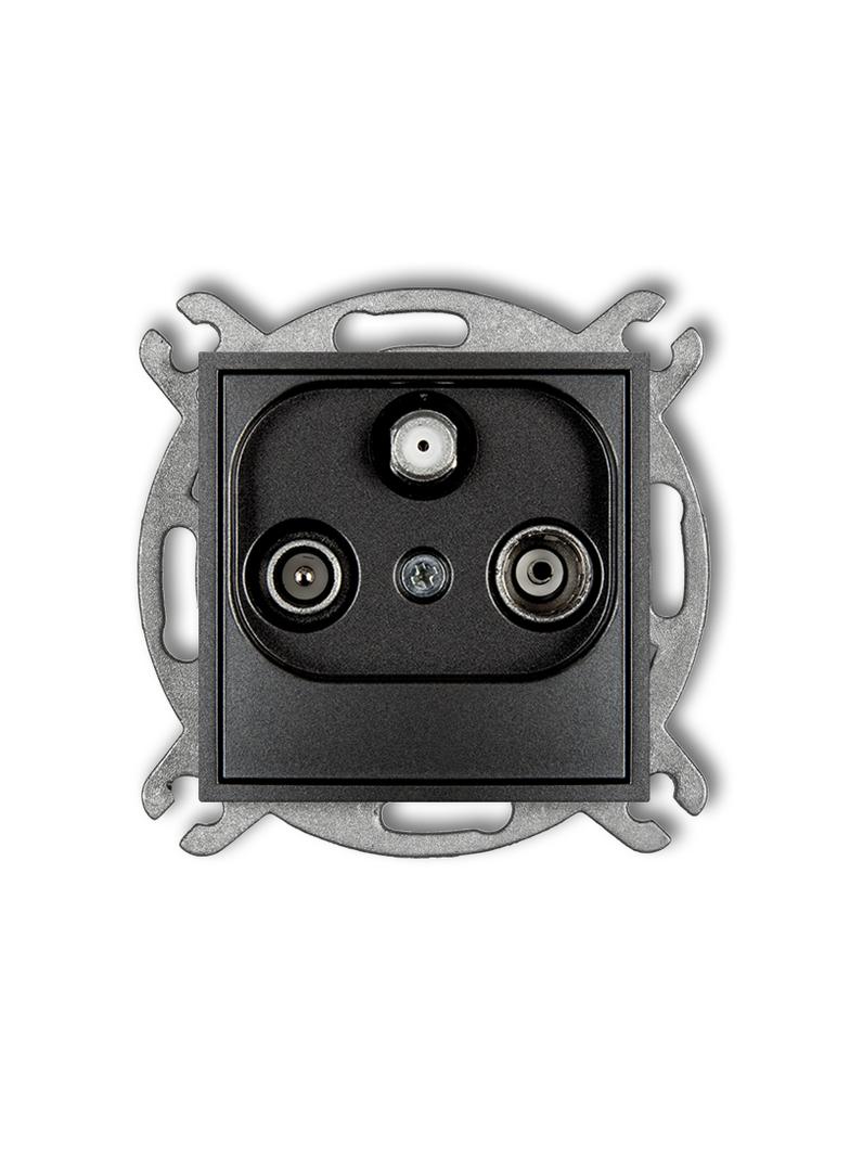 ICON Mechanizm gniazda abonenckiego RTV-SAT końcowego (2 wejścia antenowe) grafitowy