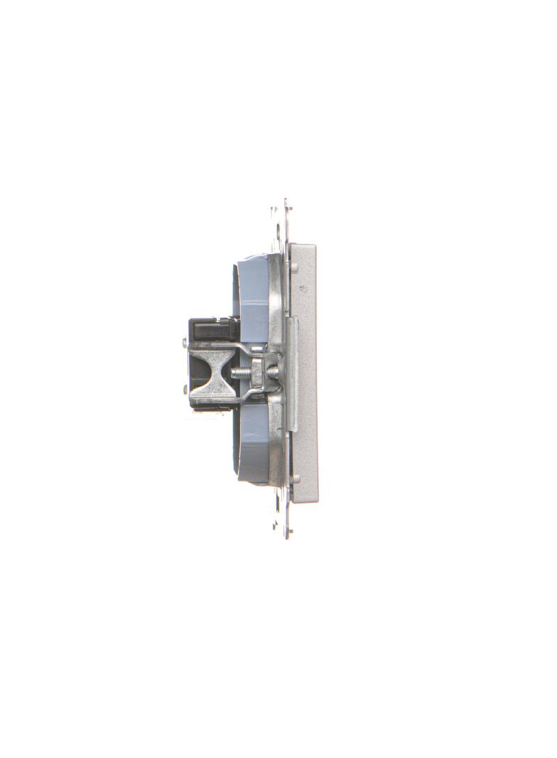 Simon 55 Gniazdo komputerowe RJ45 kategoria 5e + telefoniczne RJ12 Aluminium mat T5F.01/143 KONTAKT