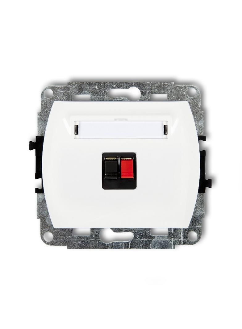 TREND Mechanizm gniazda głośnikowego pojedynczego biały