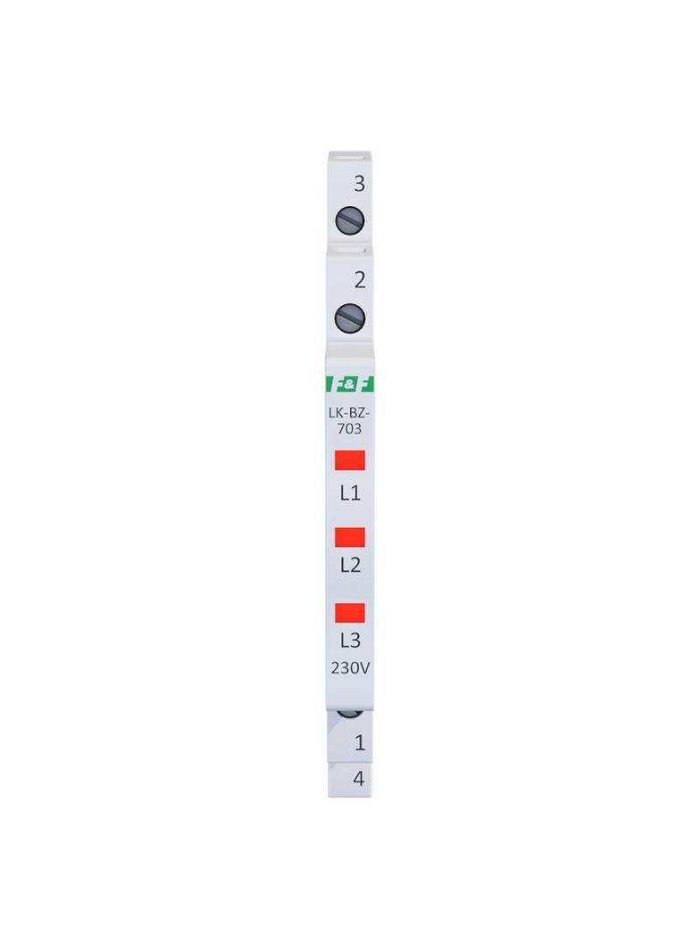 Lampka kontrolna zasilania z zabezpieczeniem 1/3S 3xLED CZERWONA LK-BZ-703R F&F