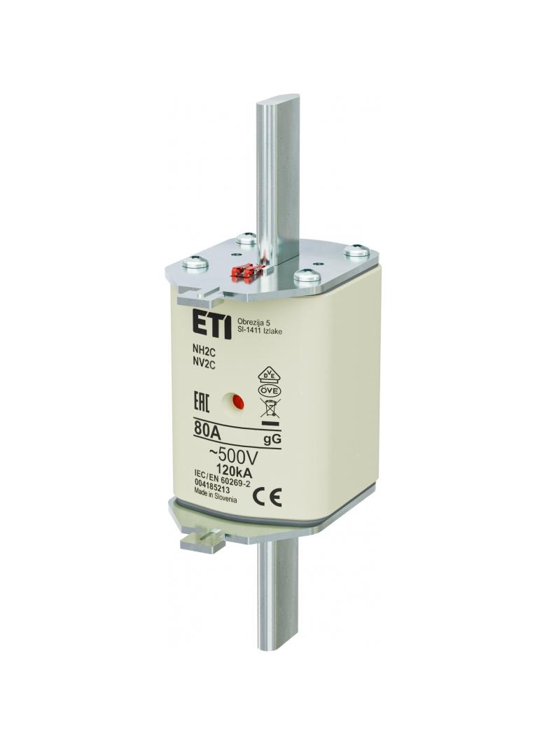 Wkładka topikowa NH zwłoczna KOMBI NH2C gG 80A 500V 004185213 ETI