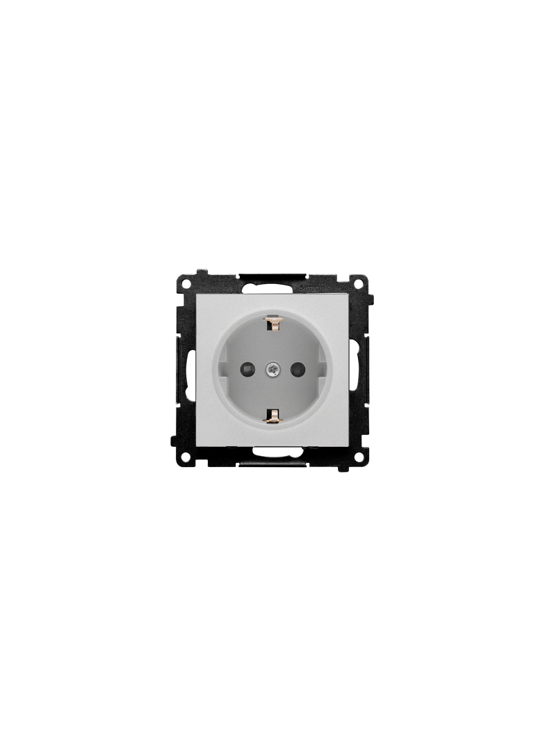 Simon 55 Gniazdo Schuko z przesłonami szybkozłączka Aluminium mat TGSZ1CZ.01/143 KONTAKT