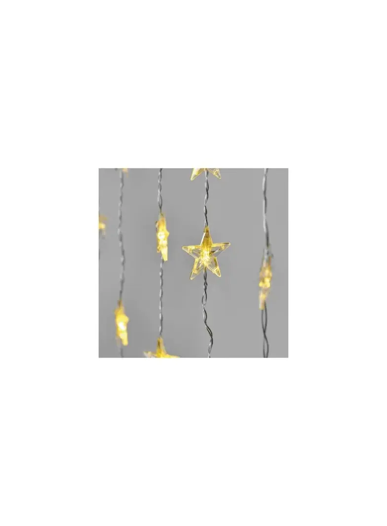 Dekoracje - 30 LED kurtyna migające gwiazdki 120x90 ciepła biel, IP44, timer
