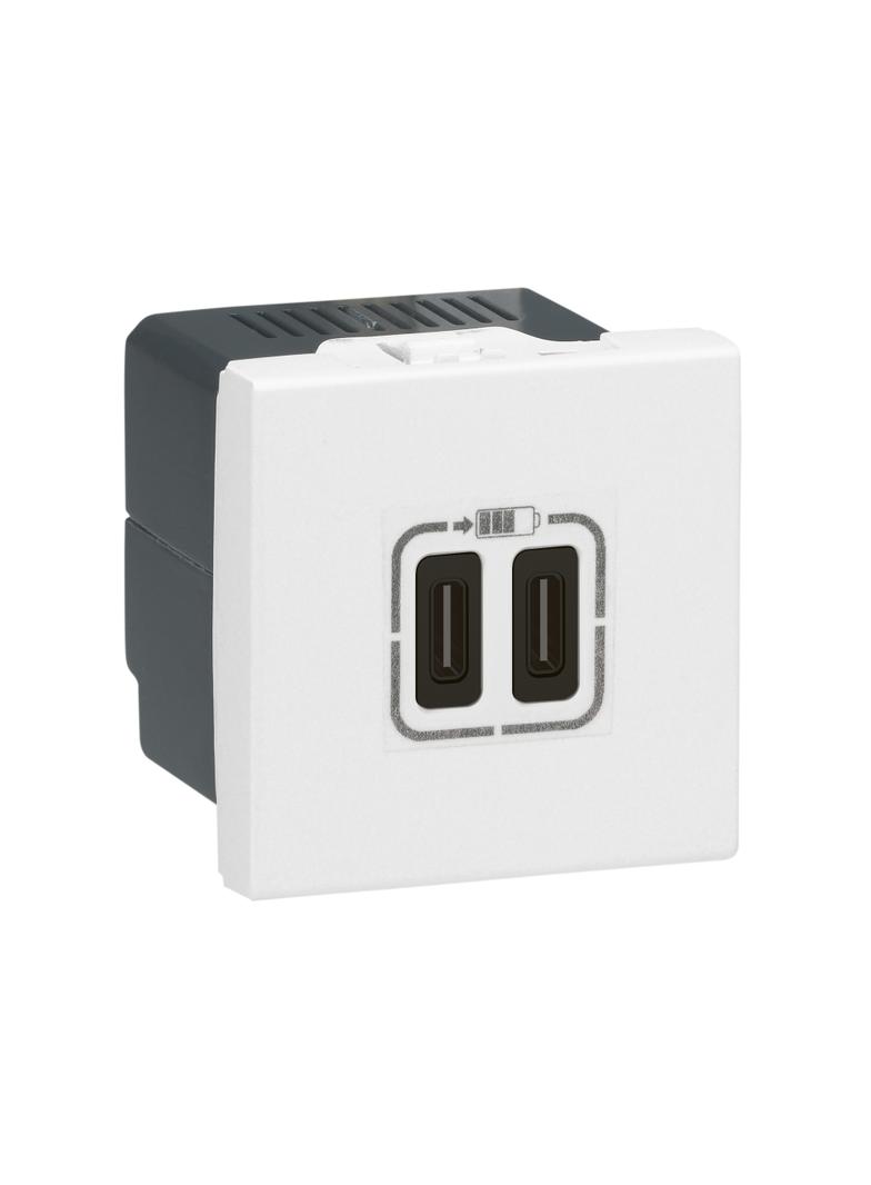 MOSAIC - Ładowarka USB 2400 mA Typ-C Biały, Legrand