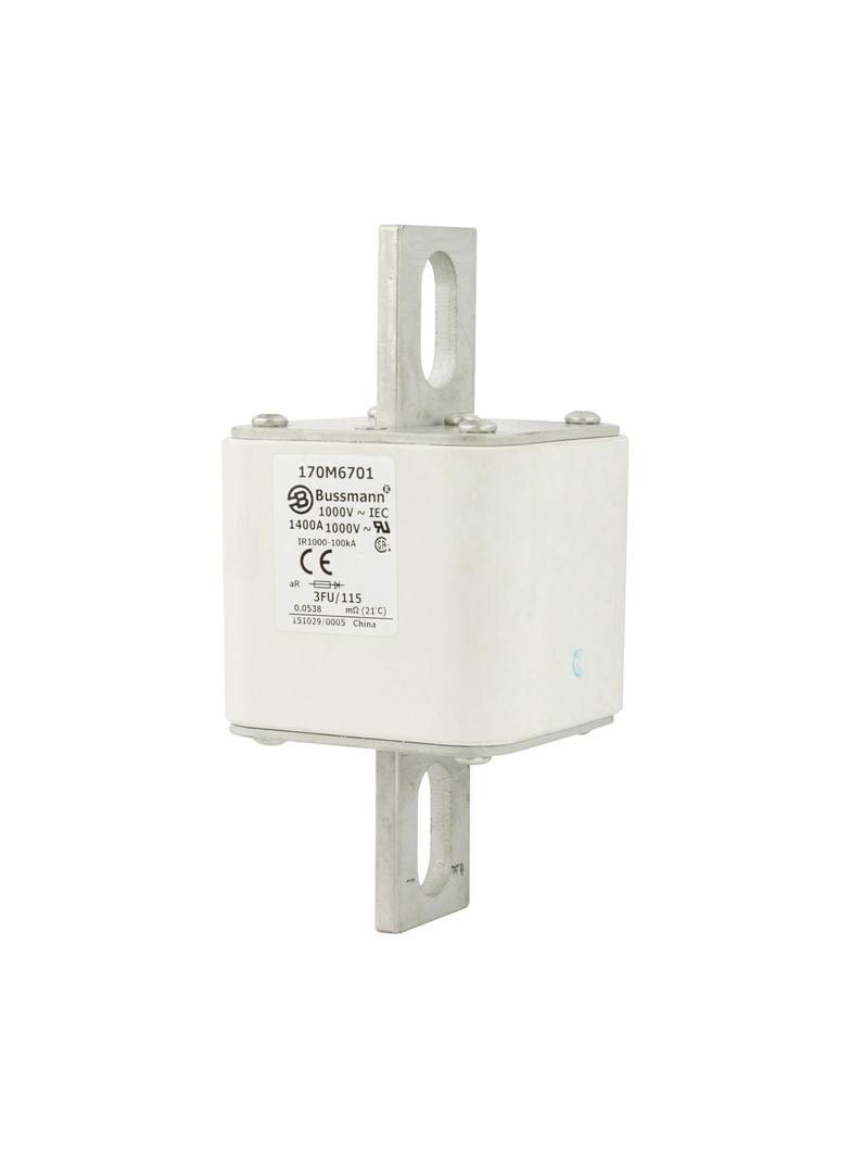 FUSE 1400A 1000V 3FU/115 AR CU Wkładka szybka 1400A AC 1000V rozmiar 3 76x92x159 mm aR IEC, 170M6701