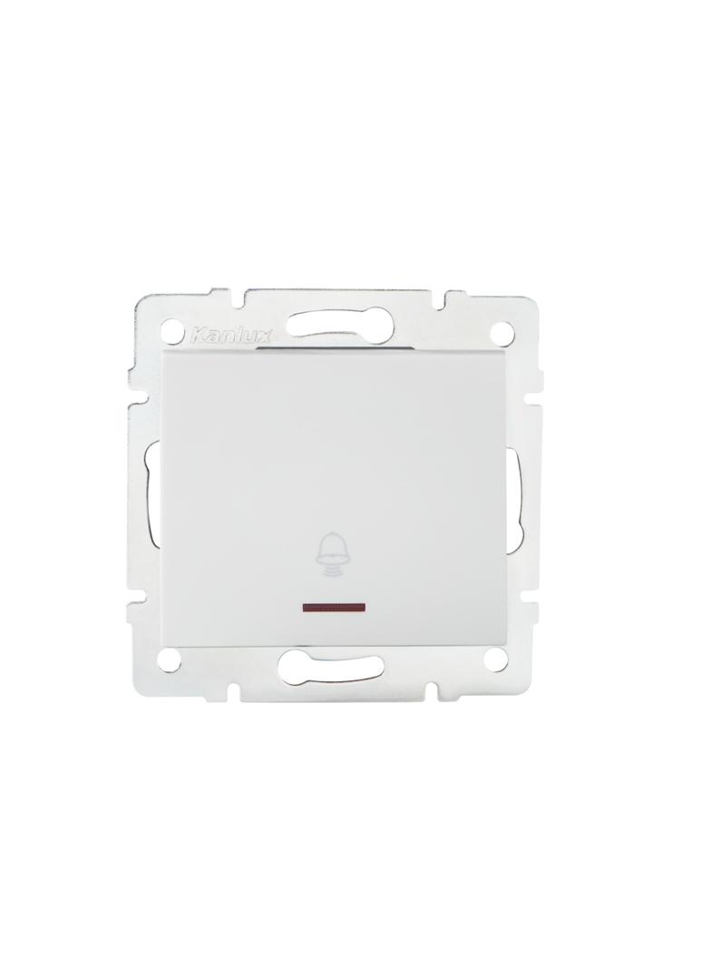 LOGI Łącznik zwierny dzwonek z LED śrubowy 10AX 250V biały 021080102 25075 KANLUX