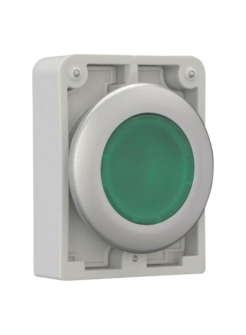 M30C-FDL-G Przycisk podświetlany 30mm płaski zielony z samopowrotem 182927 EATON