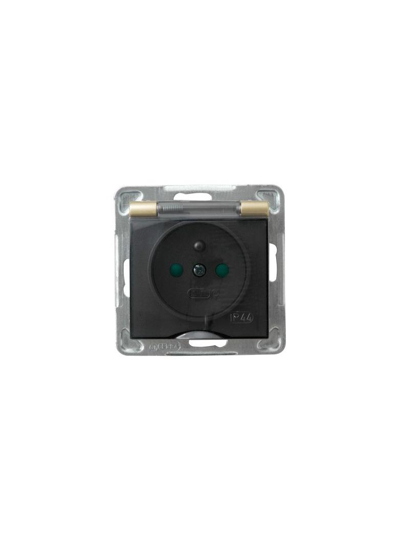 IMPRESJA Gniazdo bryzgoszczelne z uziemieniem IP-44 z przesłonami torów prądowych wieczko przezroczy