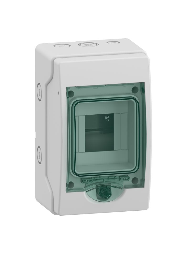 Rozdzielnica natynkowa 1x4 Mini Mureva (dawna Kaedra) IP65 mMRV-1-4-NT-T drzwi transparentne 13441 Schneider
