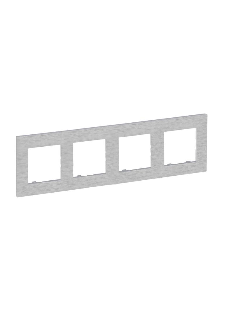 Niloe Step Ramka Poczwórna 4X Kolor Aluminium Szczotkowane 863894 LEGRAND