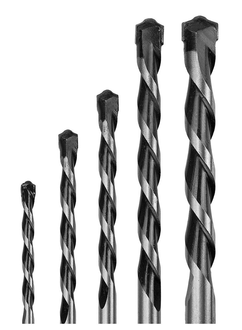 Wiertła do betonu 4-10 mm, zestaw 5 szt., końcówka motylkowa