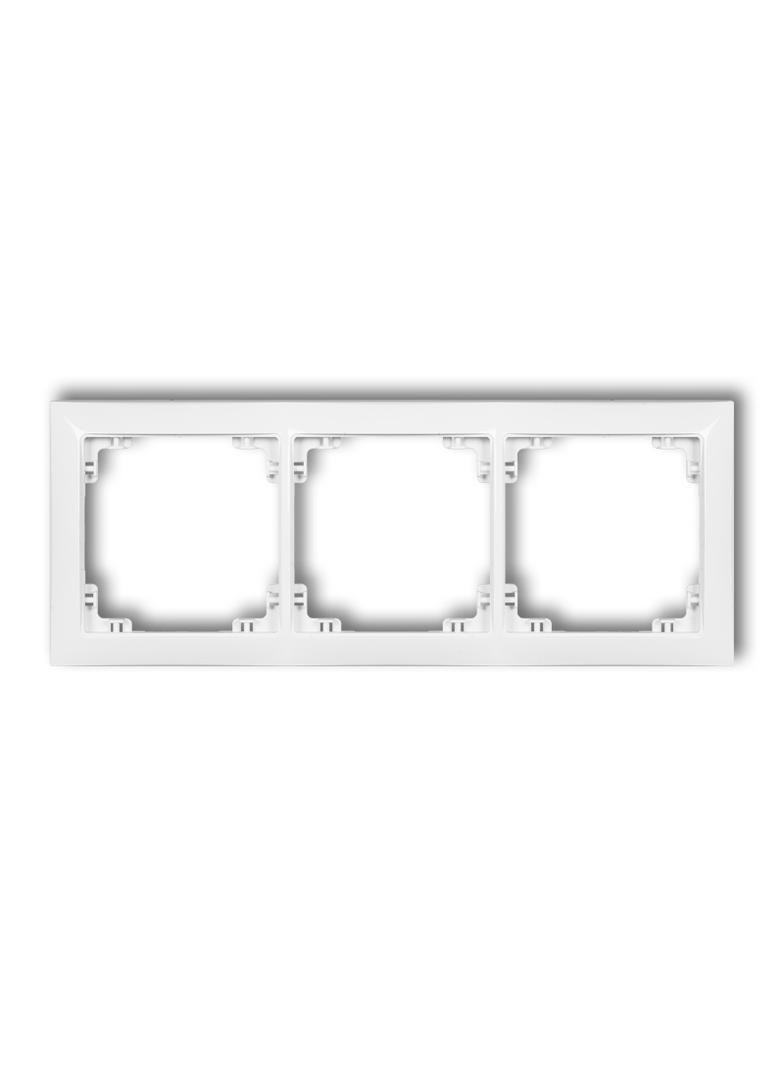 DECO Ramka uniwersalna potrójna z tworzywa DECO Soft biały mat