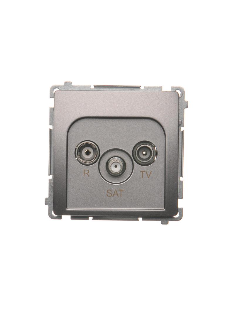 Simon Basic Gniazdo antenowe R-TV-SAT końcowe 1x wejście: 5 MHz–24 GHz stal inox *Może być użyte jak
