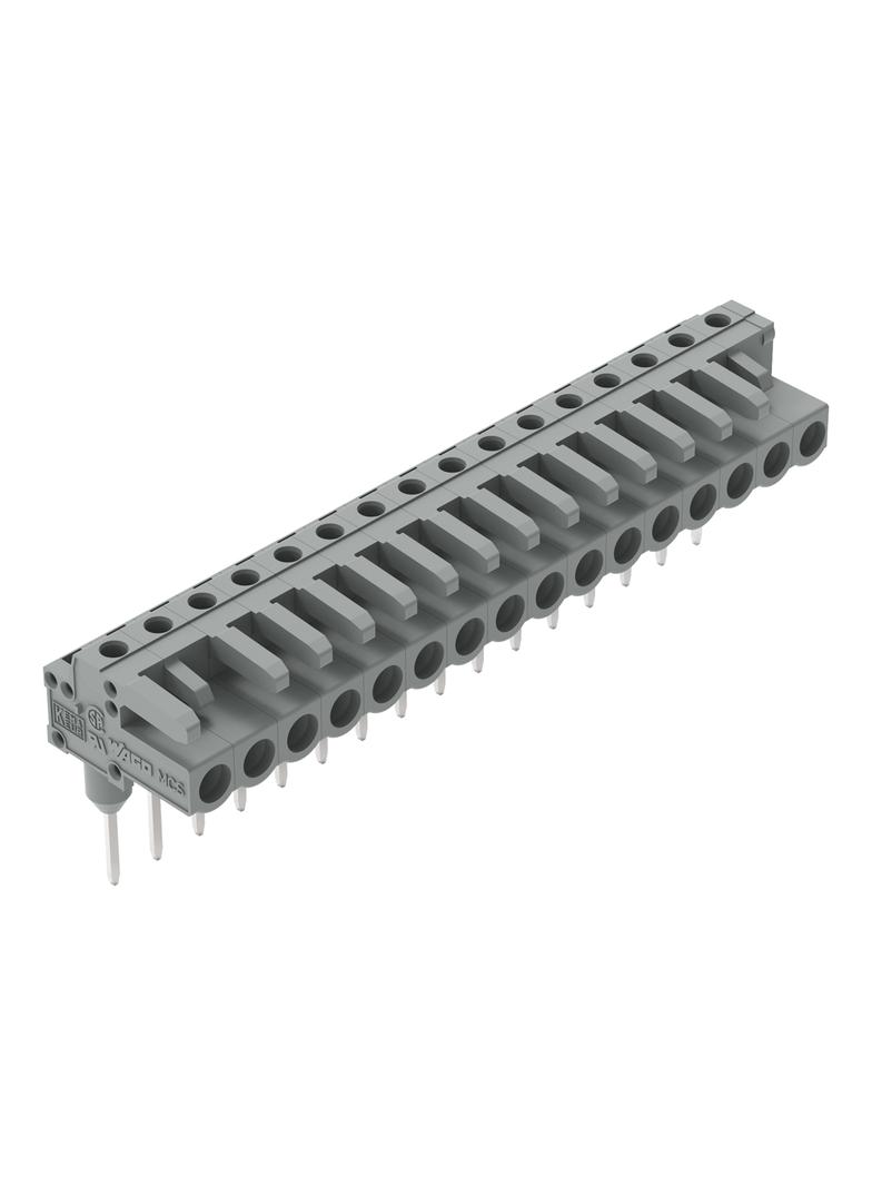 MCS-MIDI Classic gniazdo kątowe 16-bieg. szare raster 5 mm /25szt./ WAGO