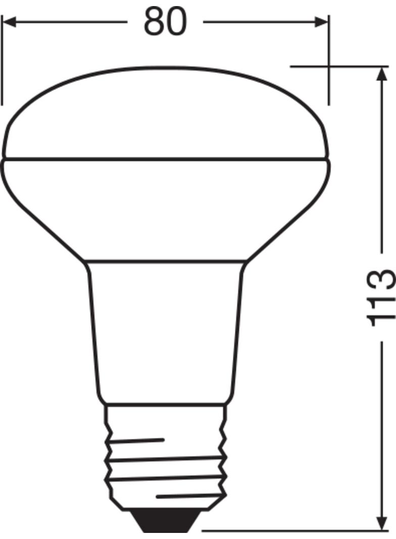 Lampa LED PARATHOM non-dim R80 60 36° 4,3W 827 E27