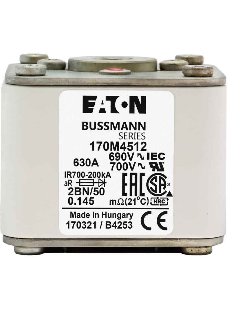 FUSE 630A 690V 2BN/50 AR UC Wkładka szybka 630A AC 690V rozmiar 2 61x77x51 mm aR IEC UL w 170M5412 E