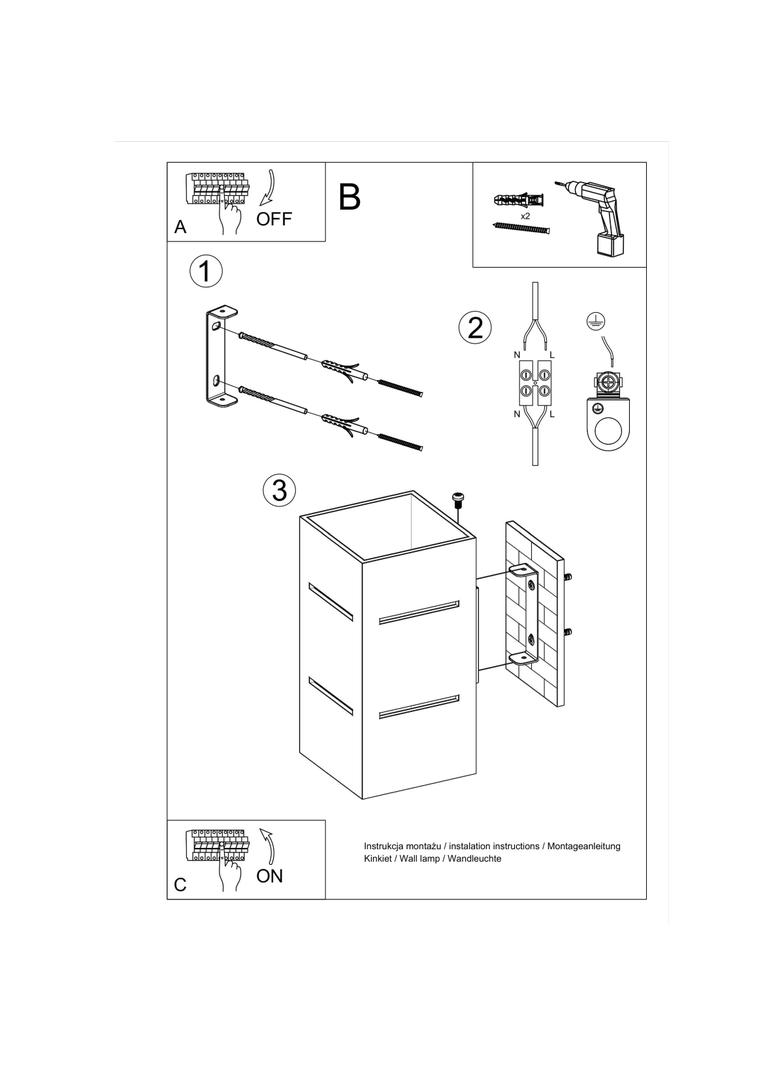 Sollux Kinkiet BLOCCO szary SL.0479
