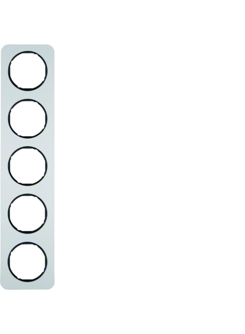 BERKER R.1 Ramka pięciokrotna aluminium/czarny 10152184 HAGER