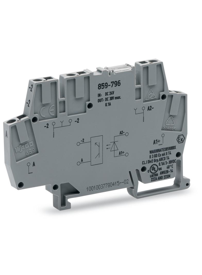złączka z optoseparatorem 24VDC/24VDC/100mA/10kHz /10szt./ WAGO