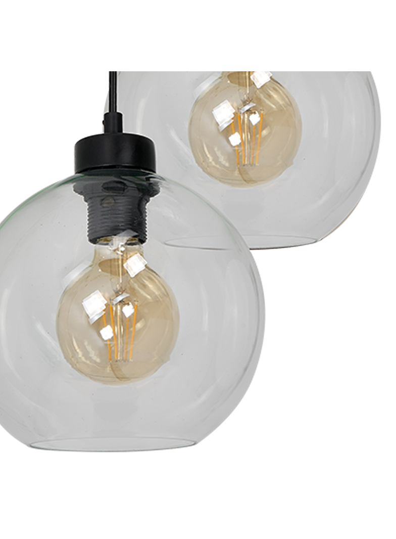 Milagro lampa wisząca Sofia Clear 3xE27 czarna MLP6582