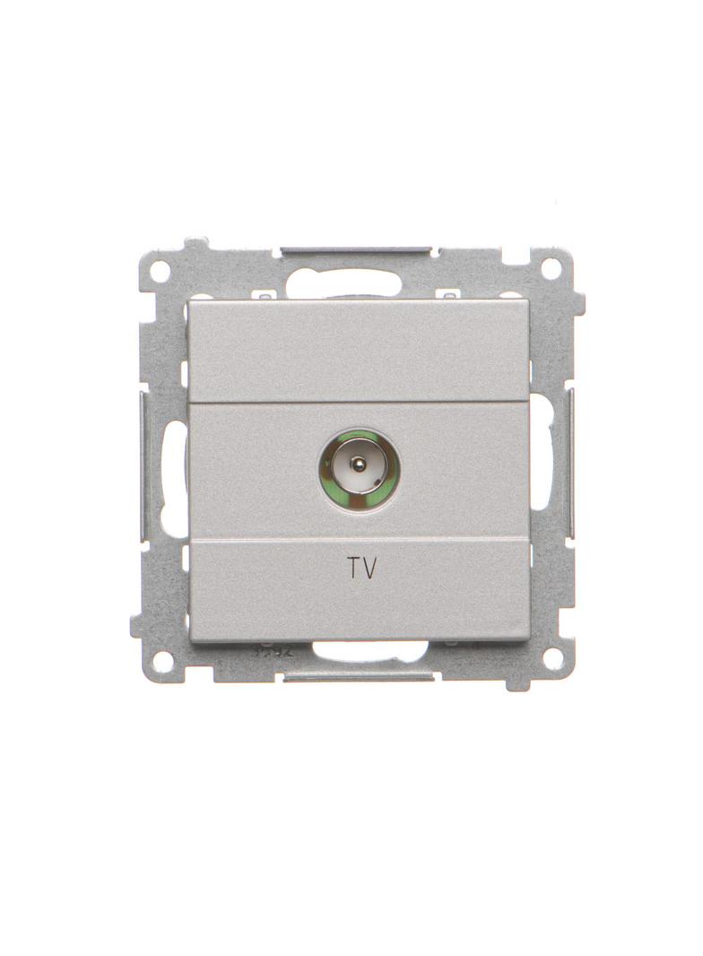 Simon 55 Gniazdo antenowe TV pojedyncze Do instalacji indywidualnych Aluminium mat