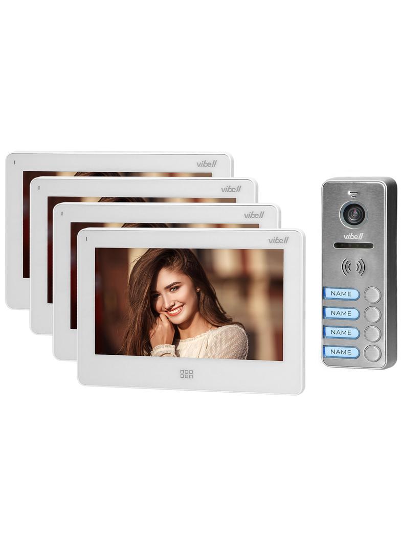 Zestaw wideodomofonowy 4-rodzinny bezsłuchawkowy kolor LCD 7" dotykowy menu OSD pamięć gniazdo OR-VI