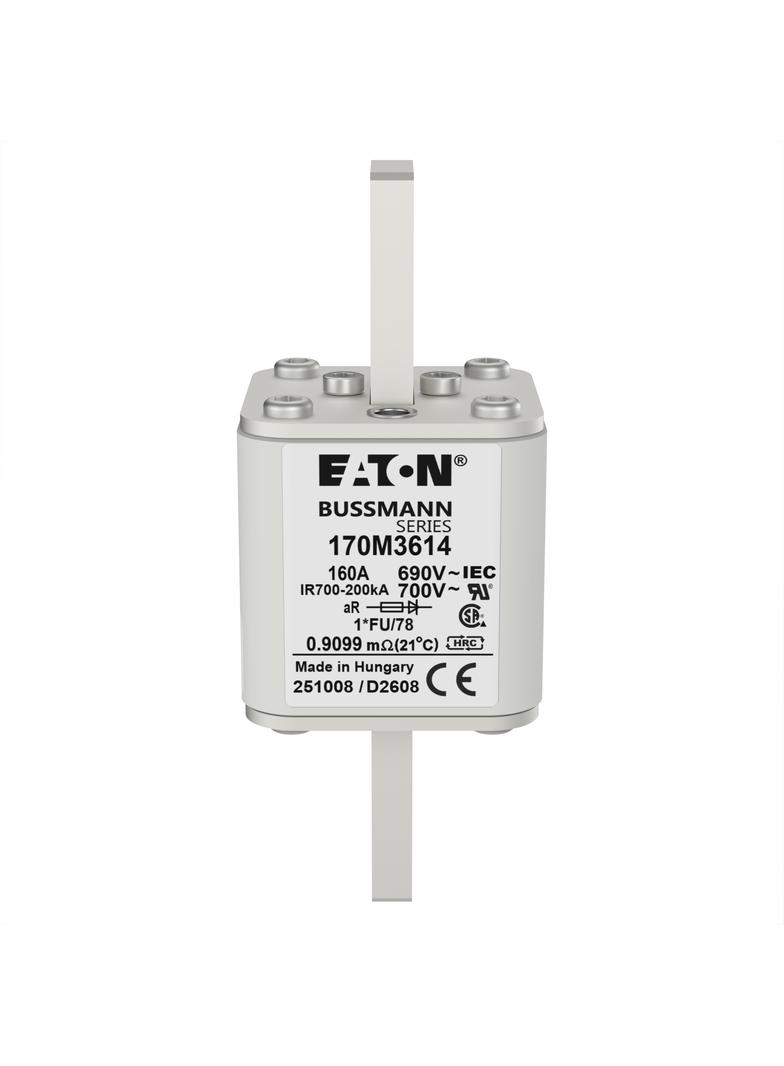FUSE 160A 690V 1*FU/78 AR UC Wkładka szybka 160A AC 690V rozmiar 1 45x45x110 mm aR, 170M3614 EATON