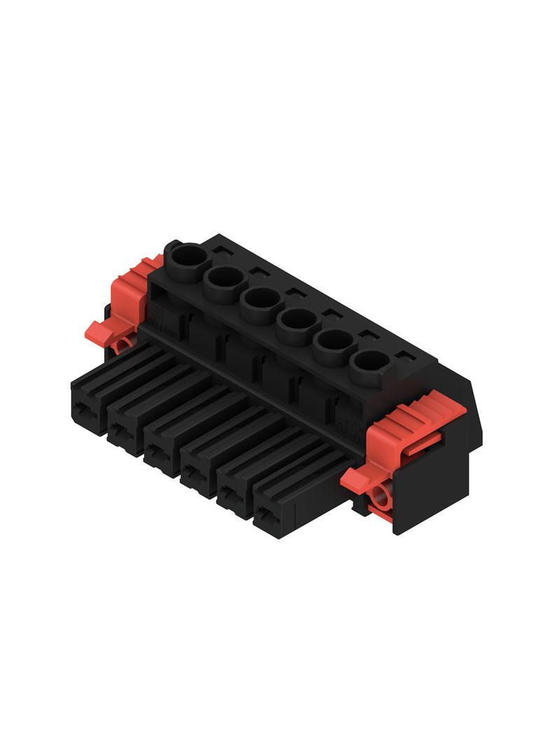 BVZ 7.62HP/06/180F SN BK BX Wtyk PCB (złącze wiązki), 7.62 mm, Liczba biegunów: 6, Przyłącze z jarzmem /50szt./ 1930090000 WEIDMÜLLER