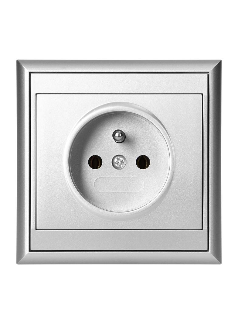Gniazdo pojedyncze podtynkowe 2P+Z Luna, 16A, 250V, PT-16L, srebrny