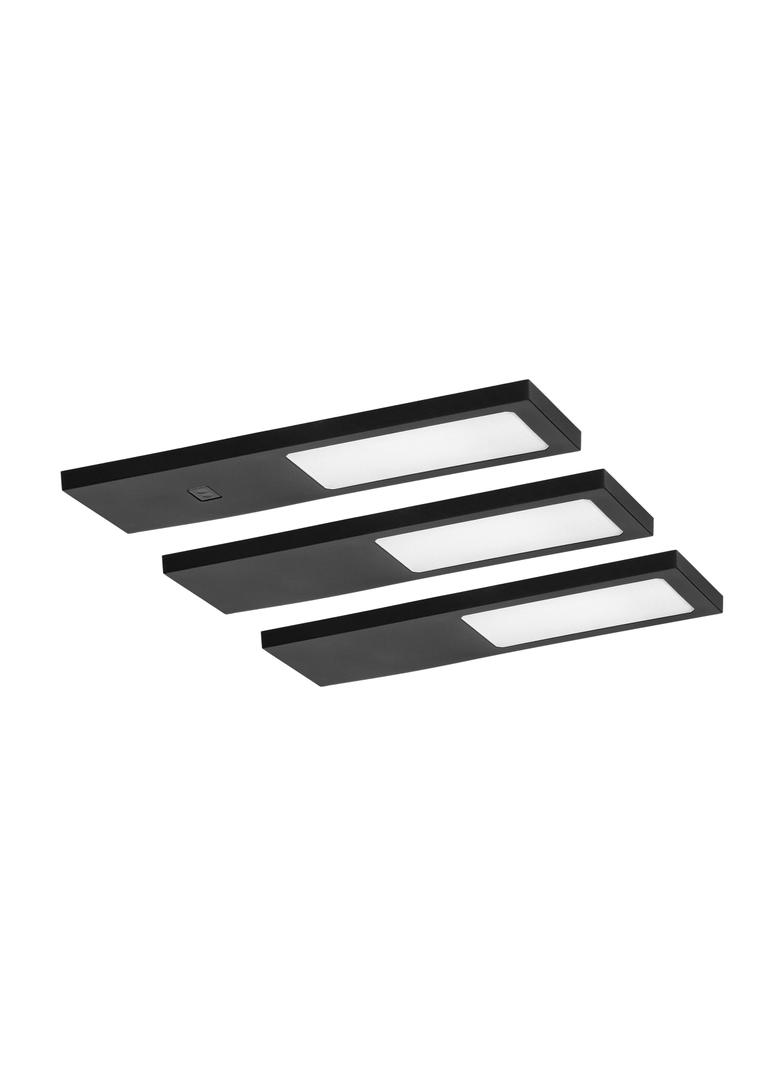 PLANA zestaw 3 lamp podszafkowych LED, 3x4W, 3x240lm, 4000K, z włącznikiem bezdotykowym, czarne