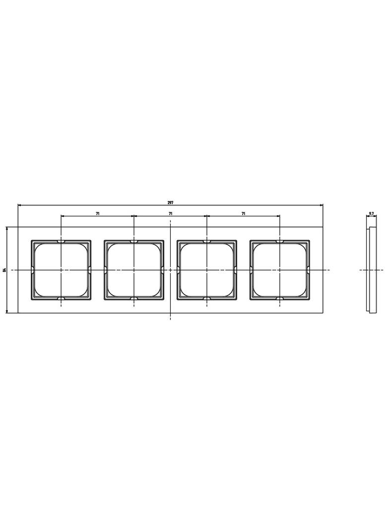 SONATA Ramka poczwórna do łączników IP-44 - kolor ecru