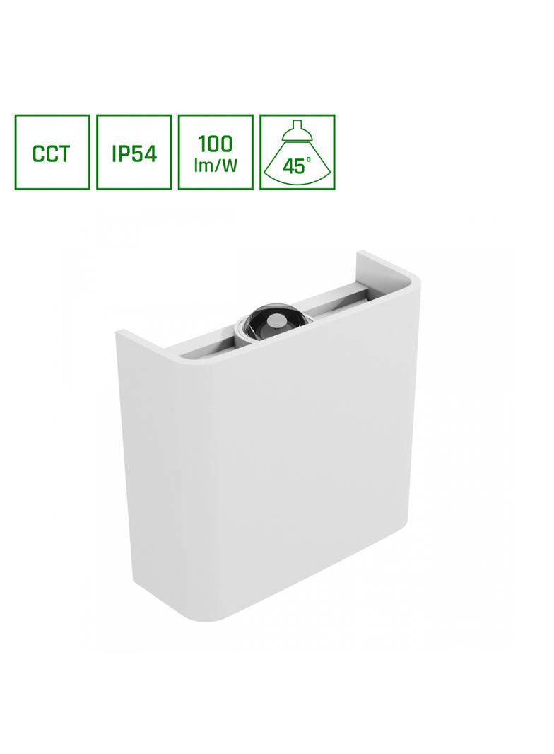 LUNARIX 1 KINKIET 2W CCT 230V IP54 RA90 110x100x40MM BIAŁY, ŚWIECI GÓRA/DÓŁ