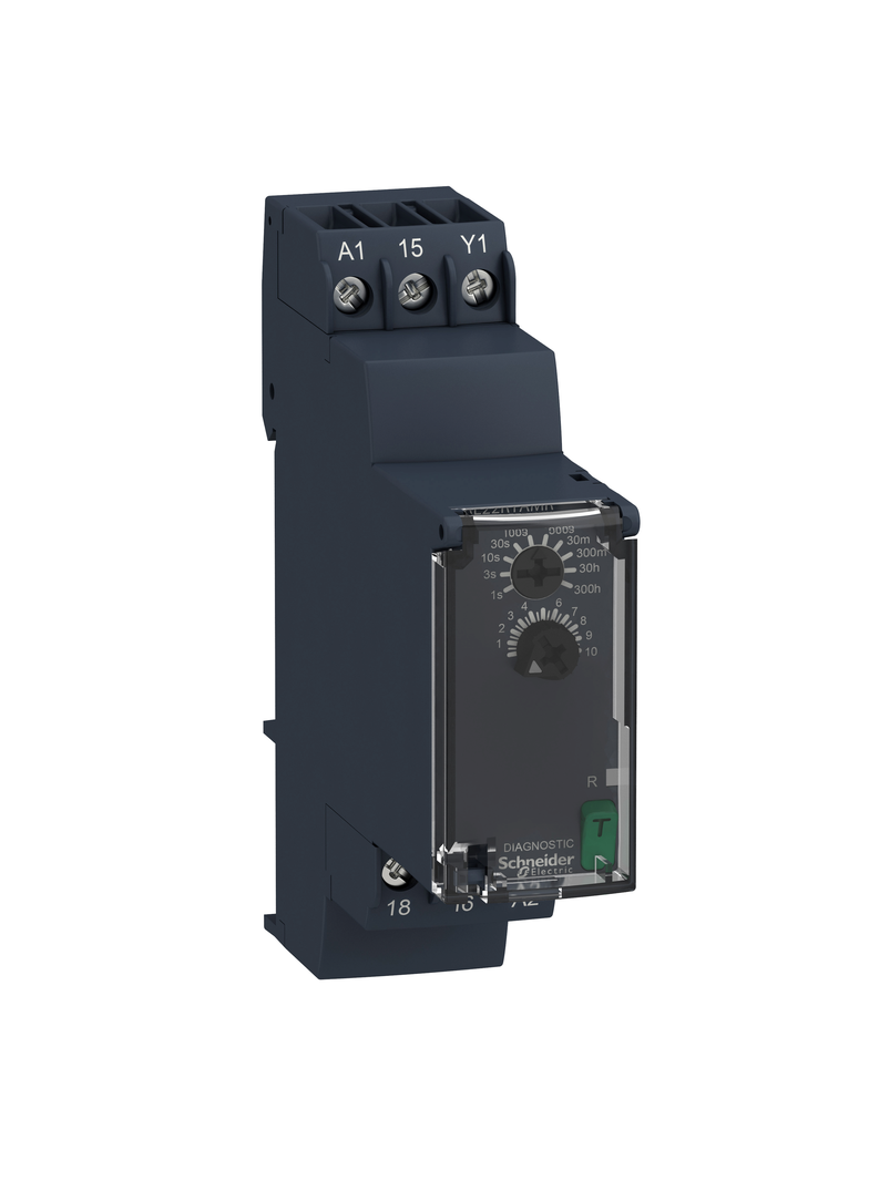 Zelio Time Przekaźnik czasowy z opóźnieniem 24 240V AC/DC 0.05s/ 300h styk 1C/O 8A RE22R1AMR Schneider