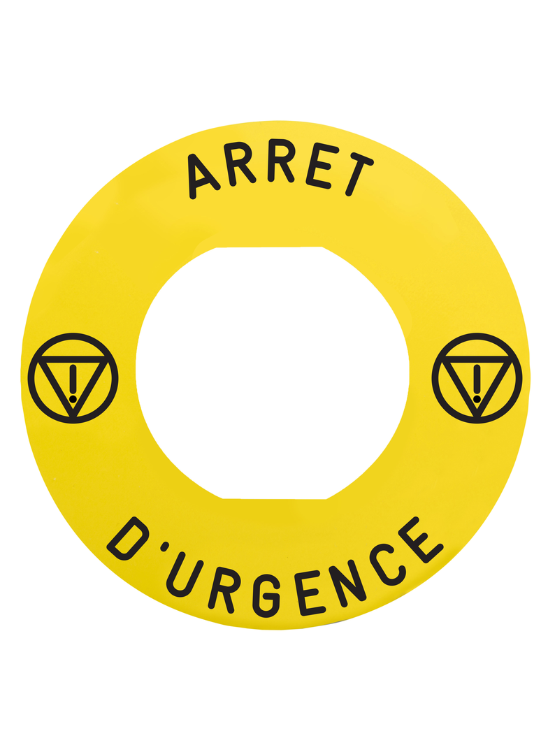 Harmony XB4 Etykieta z oznakowaniem O60 dla przycisków bezpieczeństwa ARRET D'URGENCE/logo ISO13850