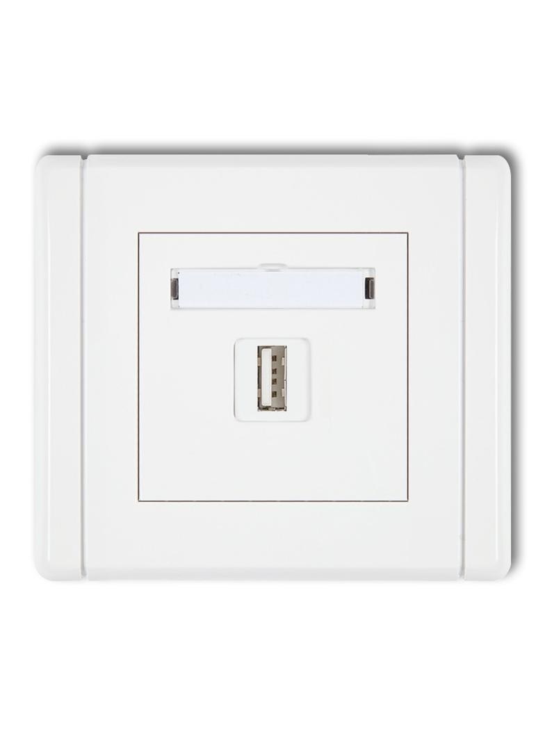 FLEXI Gniazdo pojedyncze USB A-A 2.0 biały FGUSB-1 KARLIK