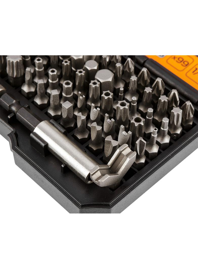 Końcówki wkrętakowe z uchwytem, zestaw 99 szt.
