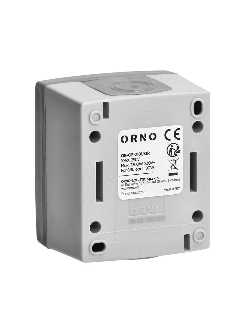 Łącznik świecznikowy AQUATIC PRO IP55, 10A, 230V AC, Szaro-Grafitowy OR-OE-7401/GR ORNO