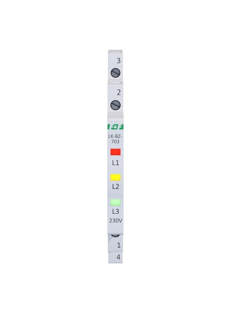 Lampka kontrolna zasilania z zabezpieczeniem 1/3S 3xLED - 3 kolory LK-BZ-703K F&F