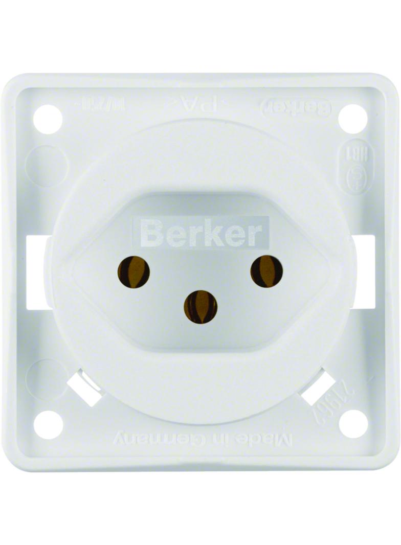 BERKER Integro Flow Gniazdo z uziemieniem Szwajcaria typ 13 biały 962492502 HAGER