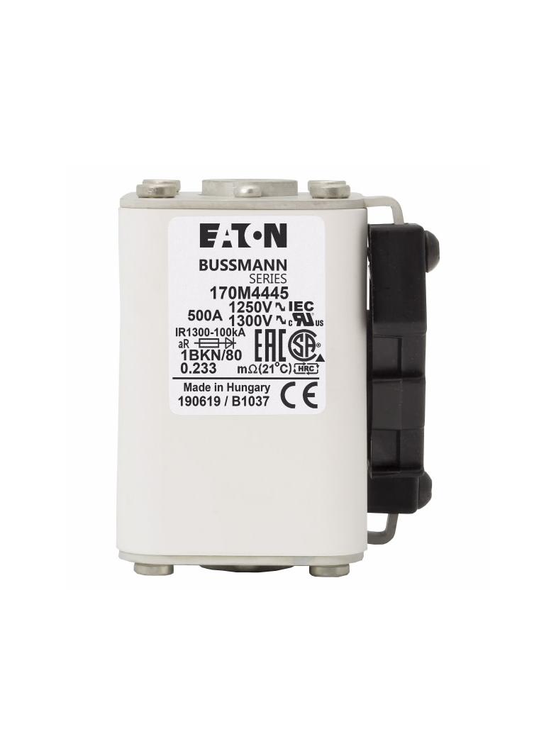FUSE 500A 1250V 1BKN/80 AR CU Wkładka szybka 500A AC 1250V rozmiar 1 53x69x80 mm aR IEC UL 170M4445