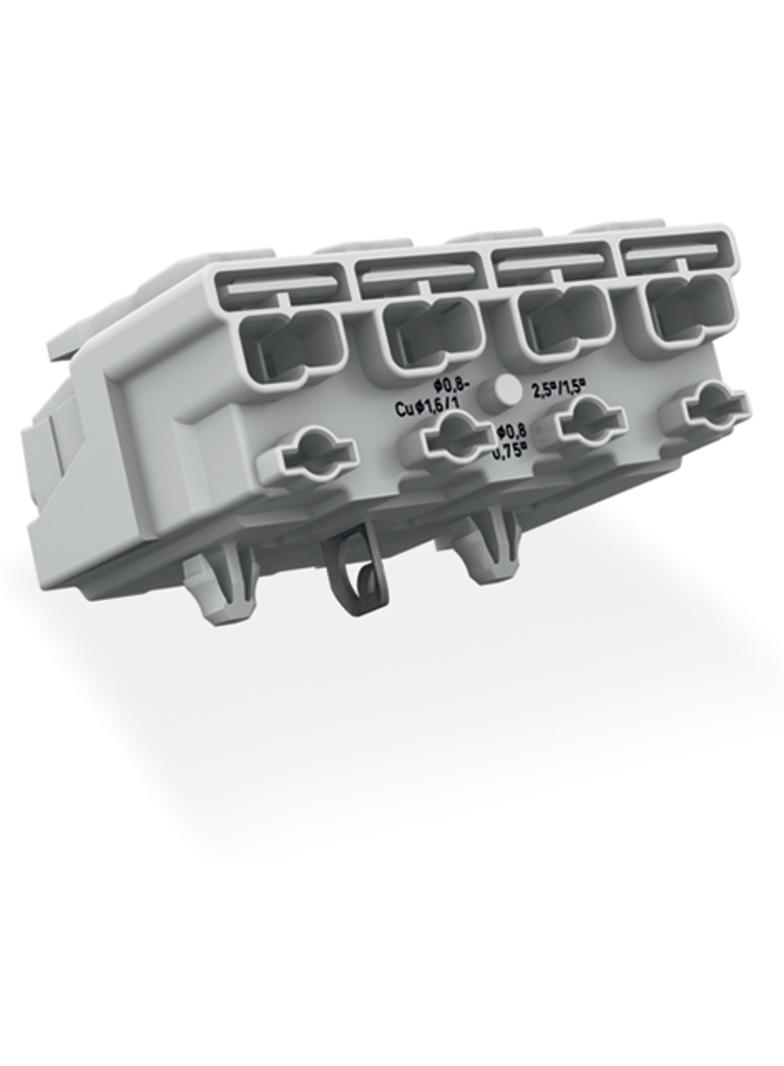 złączka zasilająca 4-biegunowa ze stopkami ze styk. PE