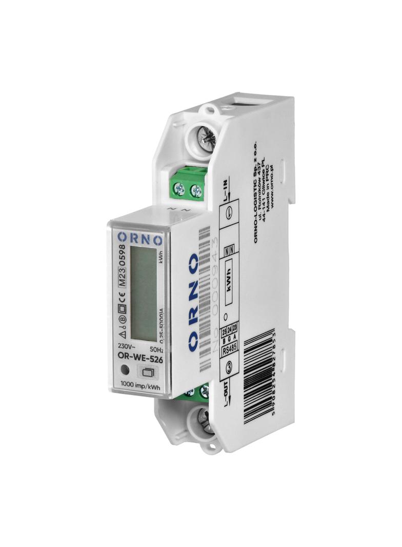 1-fazowy licznik energii elektrycznej dwukierunkowy wielotaryfowy 100A port RS-485 MID 1 moduł OR-WE