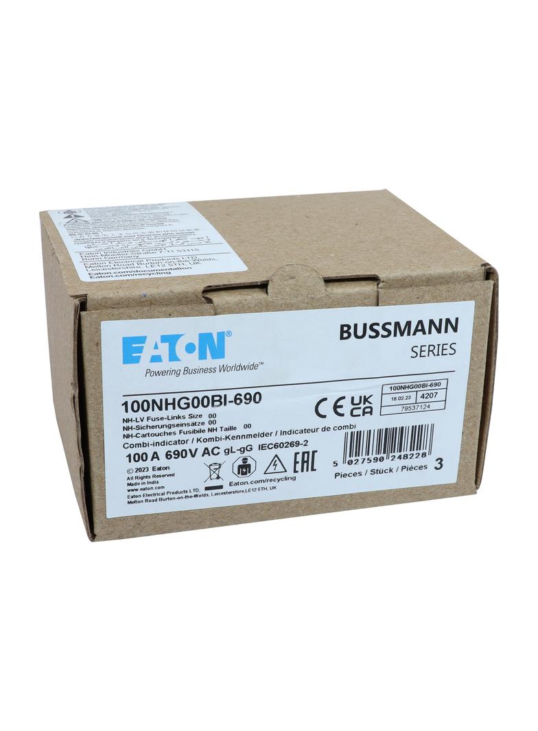 100NHG00BI-690 100AMP 690V gG rozmiar 00 Wkładka NH DUAL IND 100NHG00BI-690 EATON