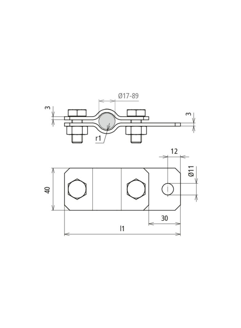 Obejma uziemiająca do rur 1 1/2", St/tZn