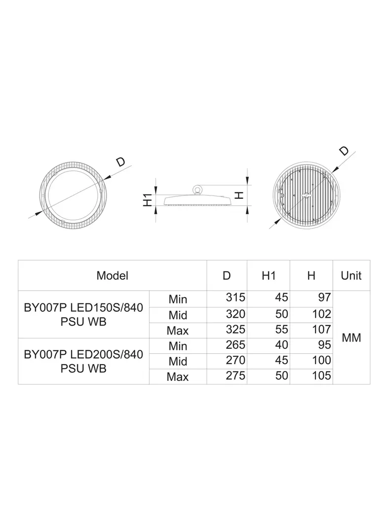 PILA BY007P LED200S/840 PSU WB Oprawa Highbay